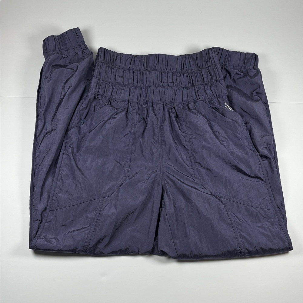 Free People Movement Dark Purple Nylon Elastic Waist Jogger Pants Sz XS